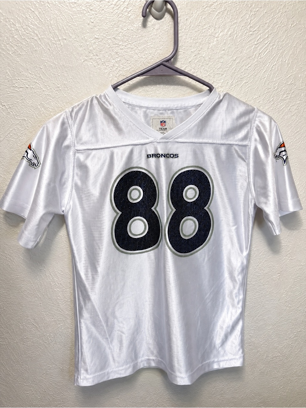 Demaryius Thomas #88 Denver Broncos NFL Jersey Girls Youth Large 10-12 White